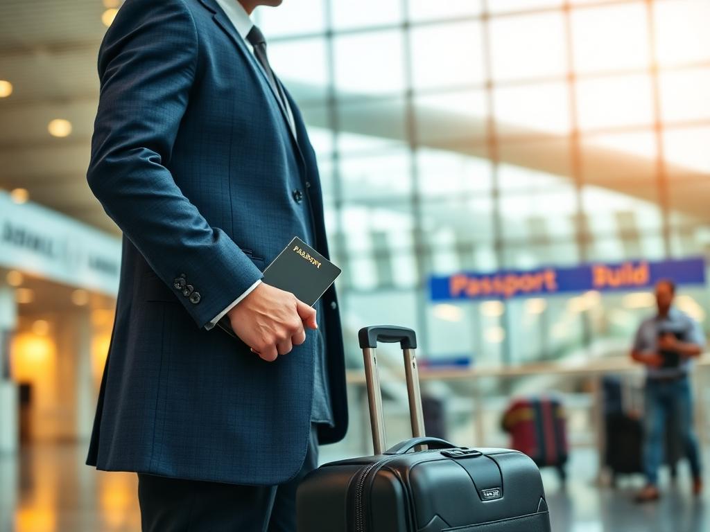 Business traveler at airport
